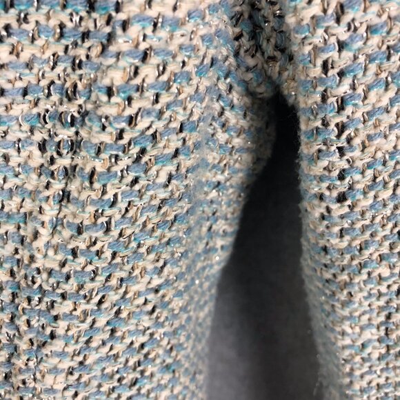 Leifsdottir Anthropologie Tweed Moto Jacket Blue Size 10 - Picture 8 of 10